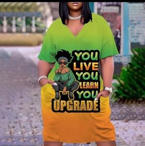 Women's T-shirt dress casual loose long Top